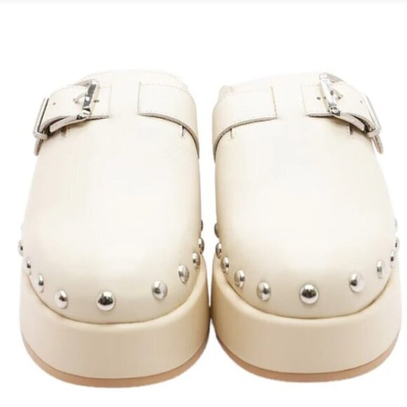 Dolce Vita Yevan Platform Studded Leather Clogs Mule Ivory Cream size 7.5 - Picture 3 of 16